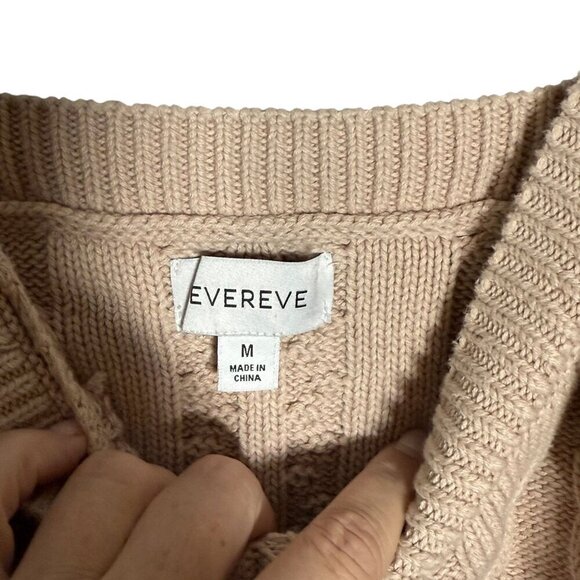 Evereve Cable Knit Beige Sleeveless Sweater Tank Top Women M 100% Cotton - Picture 5 of 6